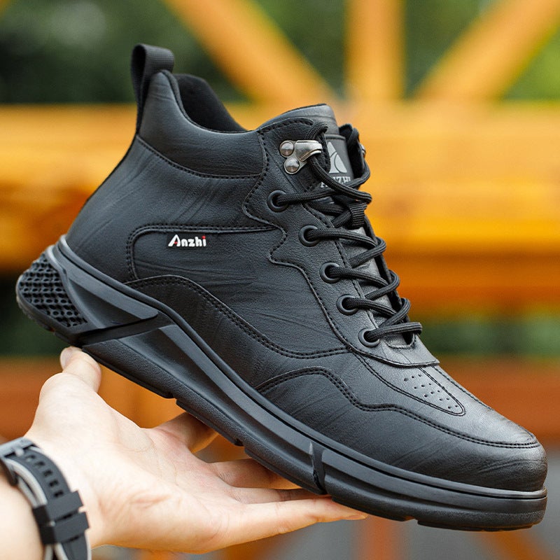 An To Safety Shoes Black Non-Slip Wear-Resistant Steel Toe Wrap Anti-Smashing Anti-Puncture Safety Shoes - Image 1